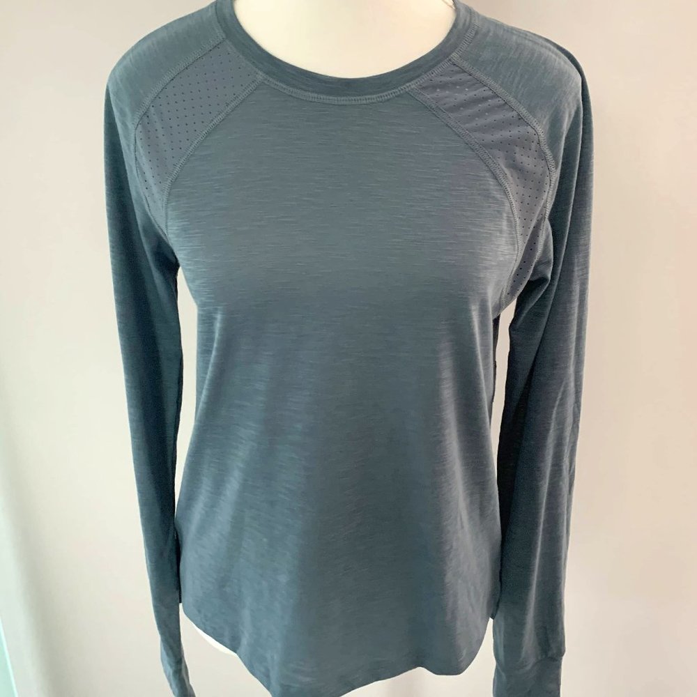 Sweaty Betty Breathe Easy Mesh Long Sleeve Running Exercise Workout Top Sz SMALL